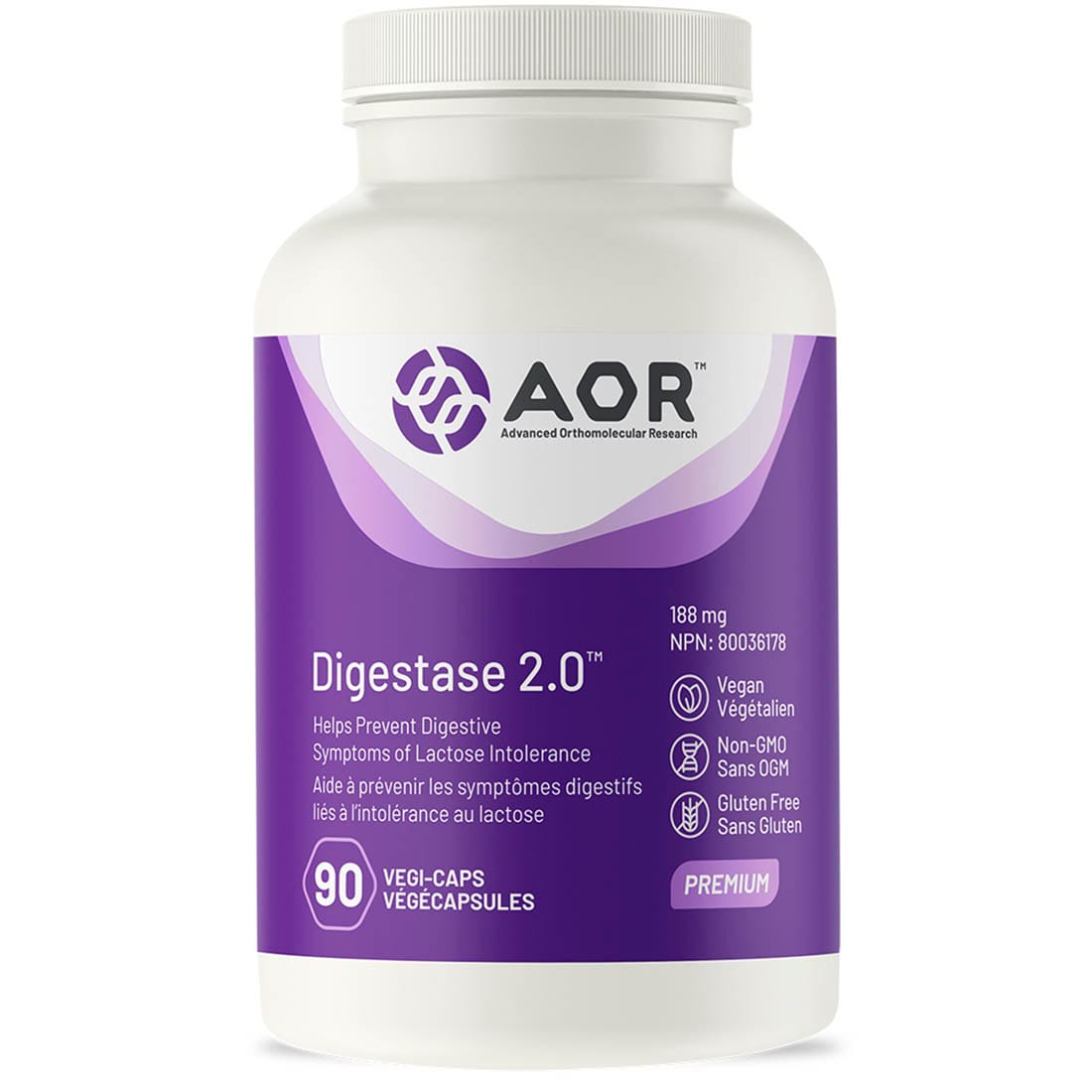 AOR Digestase 2.0, 188mg, 90 Vegi-Capsules