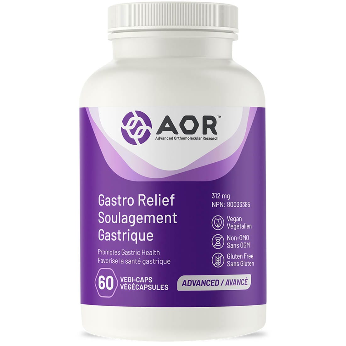 60 Vegetable Capsules | AOR Gastro Relief