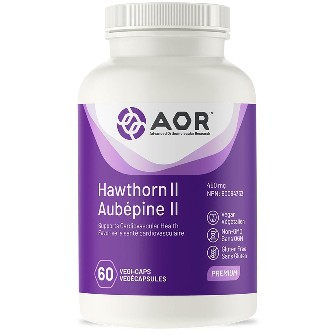 AOR Hawthorn II, 450mg, 60 Vegi-Capsules