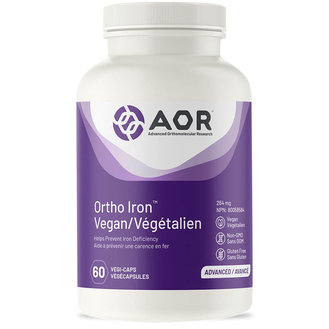 AOR Ortho Iron Vegan, 264mg, 60 Vegi-Capsules