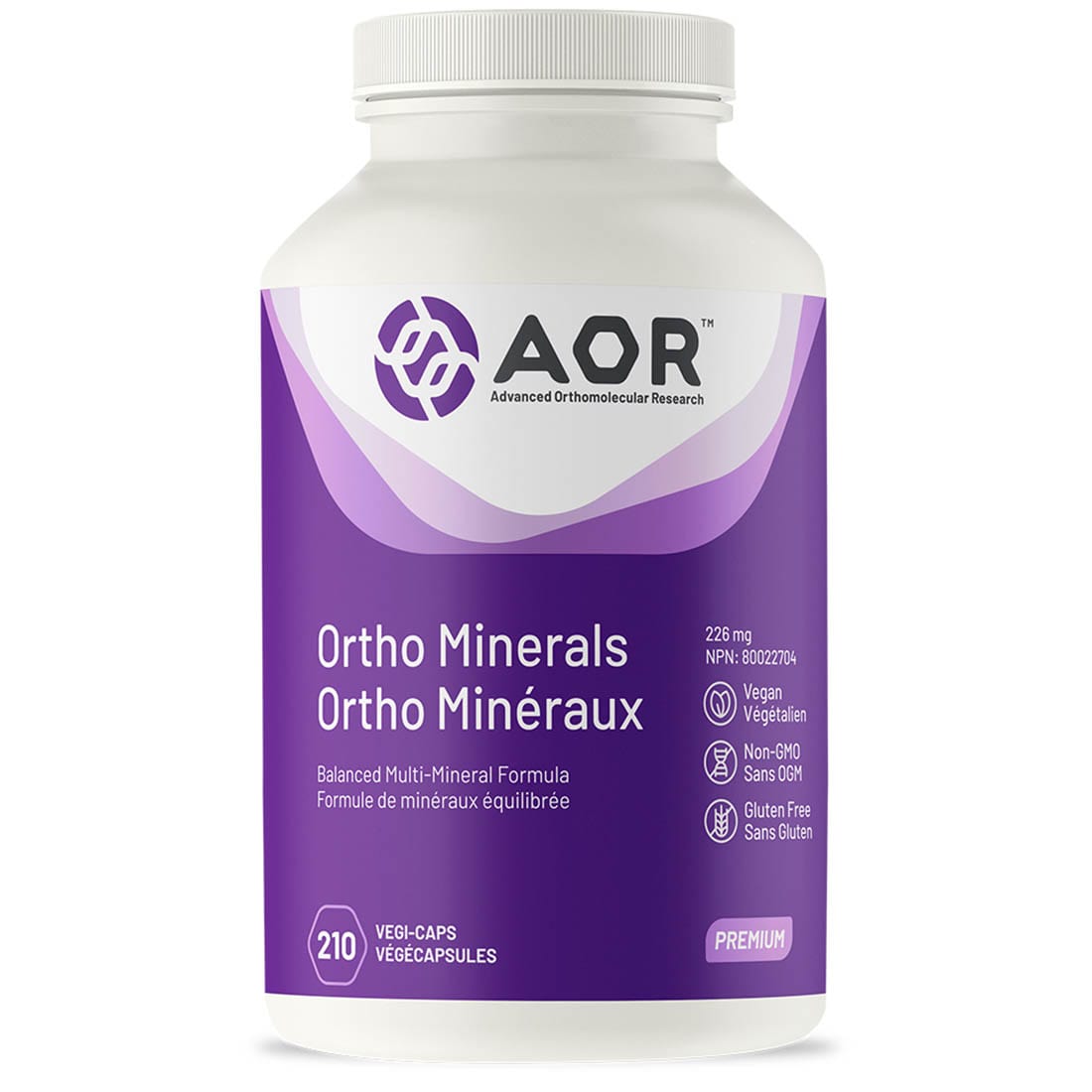 AOR Ortho-Minerals, 226mg, 210 Vegi-Capsules