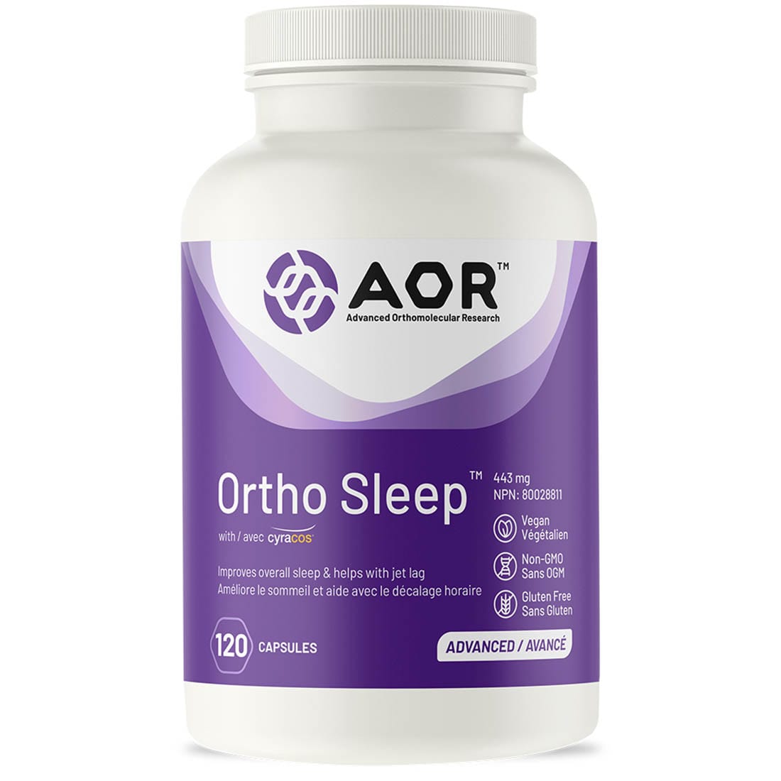 AOR Ortho-Sleep 443mg, Advanced Sleep Aid, Promotes relaxation and reduces anxiety, Restores restful sleep patterns