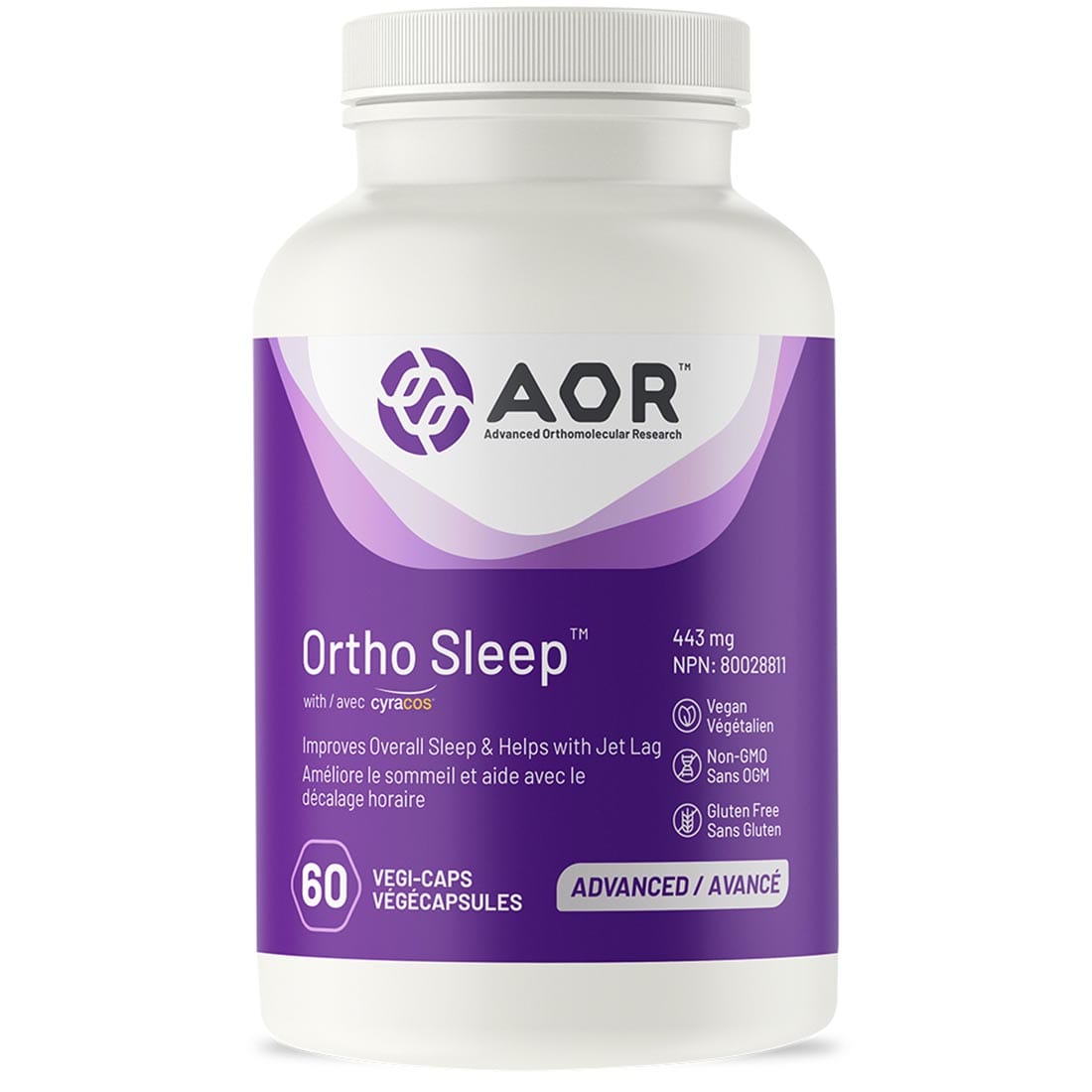AOR Ortho-Sleep 443mg, Advanced Sleep Aid Pills, Promotes relaxation and reduces anxiety, Restores restful sleep patterns