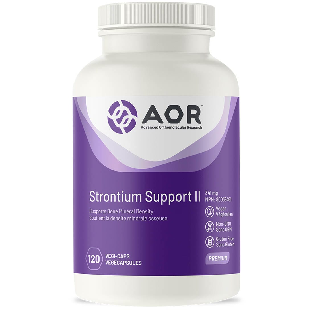AOR Strontium Support II, 341mg, Vegan Bone Density Support, 60-240 Vegetable Capsules