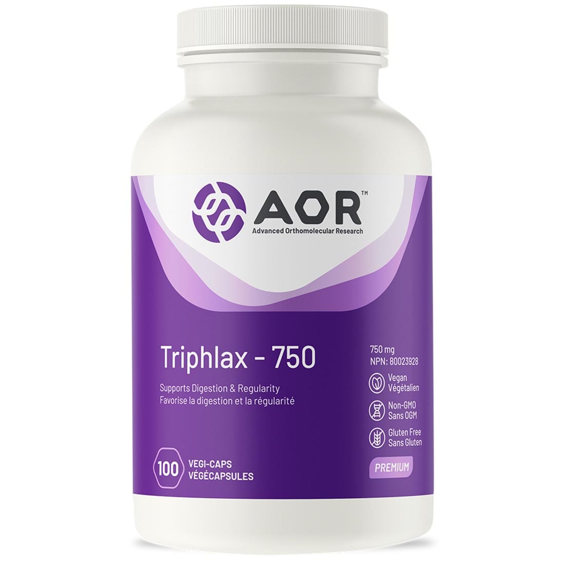 AOR Triphlax 750, 750mg Triphala Complex, 100 Vegi-Capsules