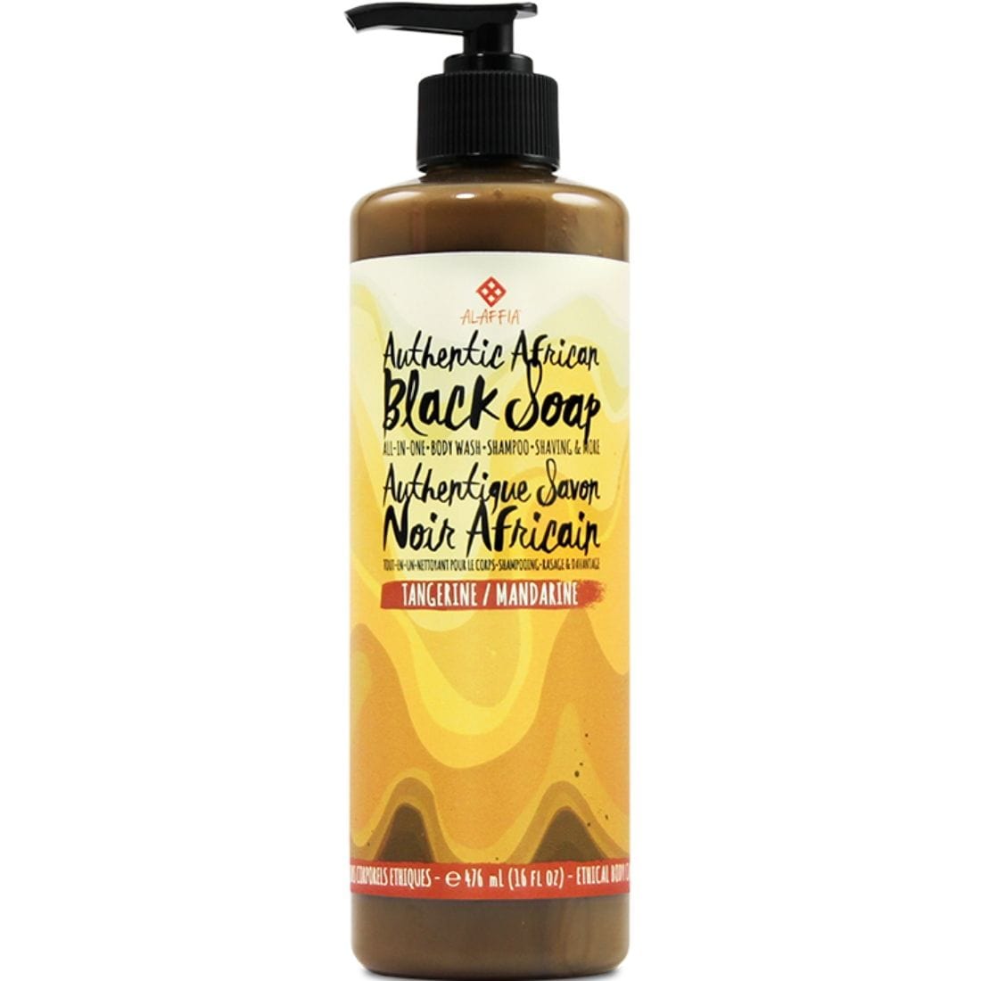 Alaffia Authentic African Black Soap (All-in-One Body Wash, Shampoo, Shaving Soap and Hand Wash), 473ml