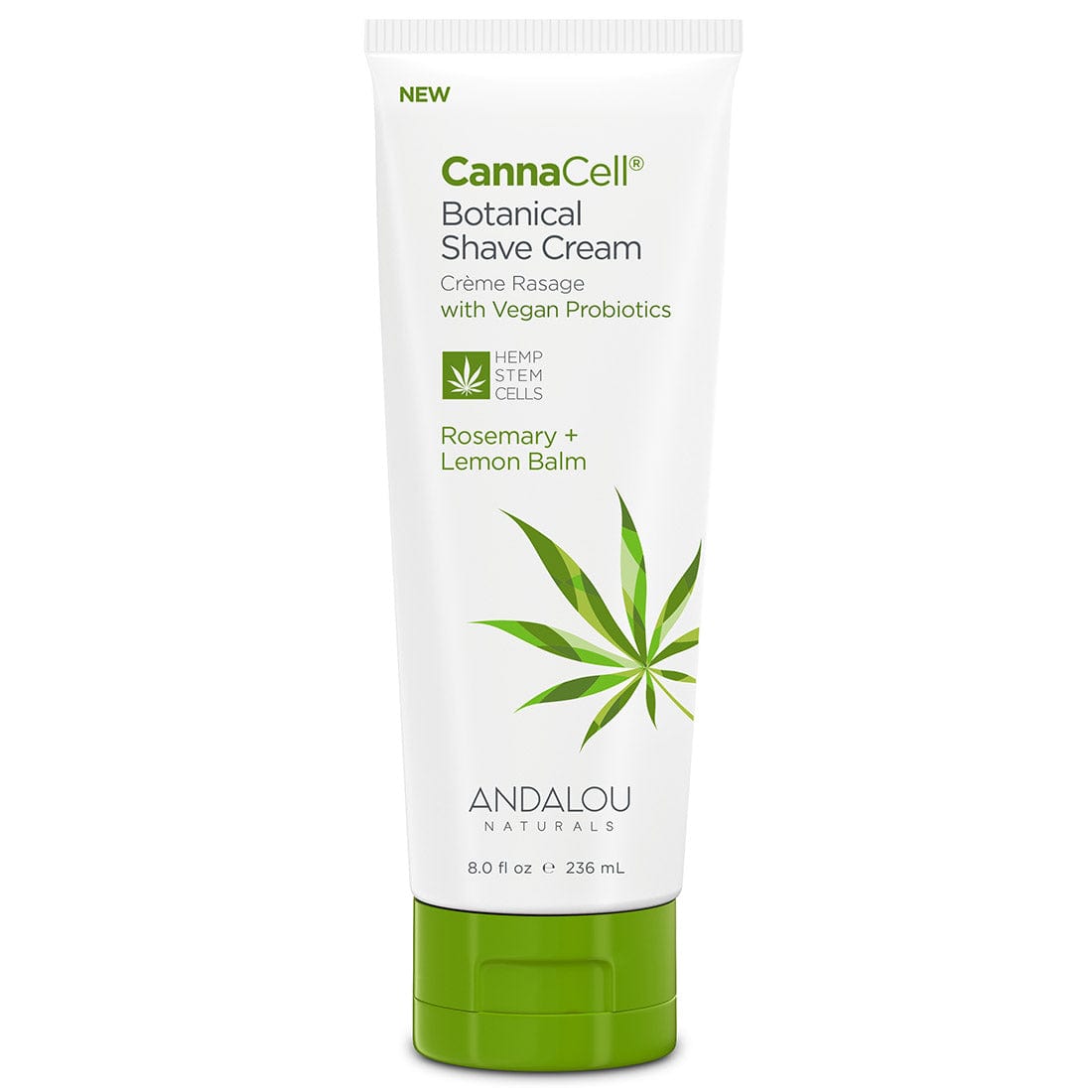 Andalou Naturals CannaCell Rosemary + Lemon Balm Shave Cream, 236 ml