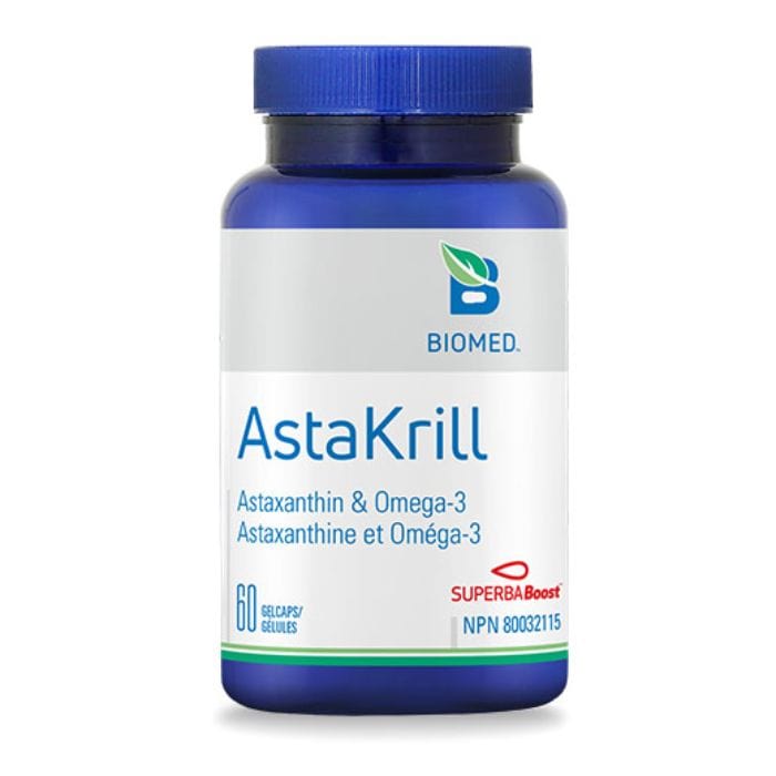 Biomed AstaKrill, Krill Oil 650mg & Astaxanthin 4mg, 60 Gelcaps