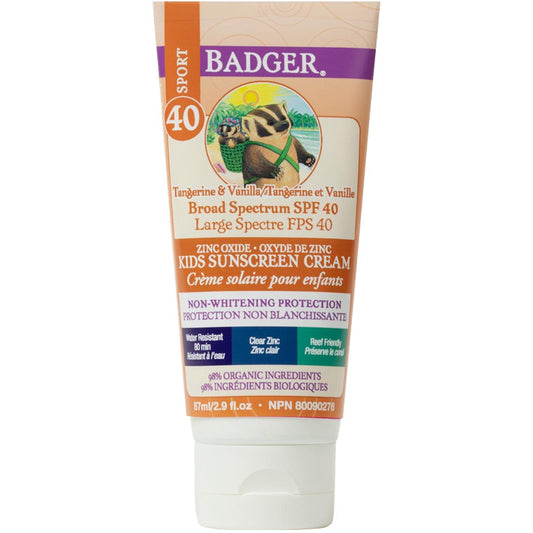 Badger SPF 40 Kids Clear Zinc Sunscreen, 87ml (NEW!)