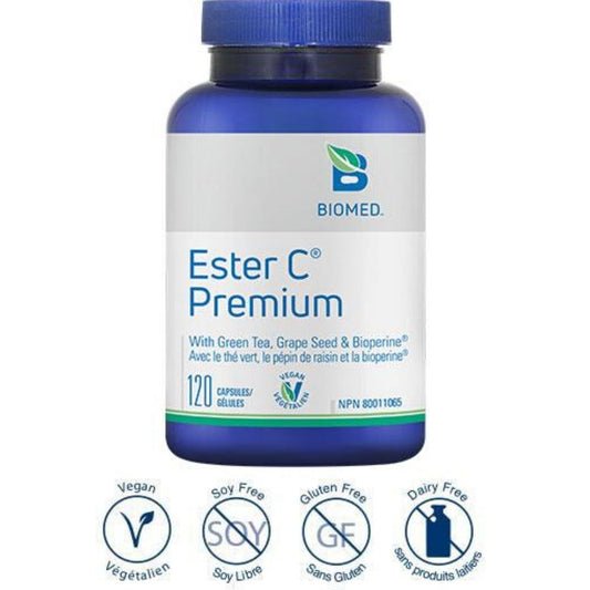 Biomed Ester-C Premium (Vitamin C with Anti-oxidants), 120 capsules (NEW!)