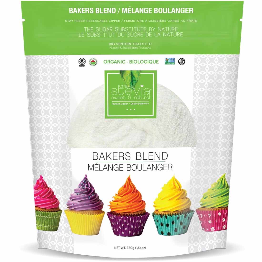 Crave Stevia Natural Baking Blend (Brown and White), 380g