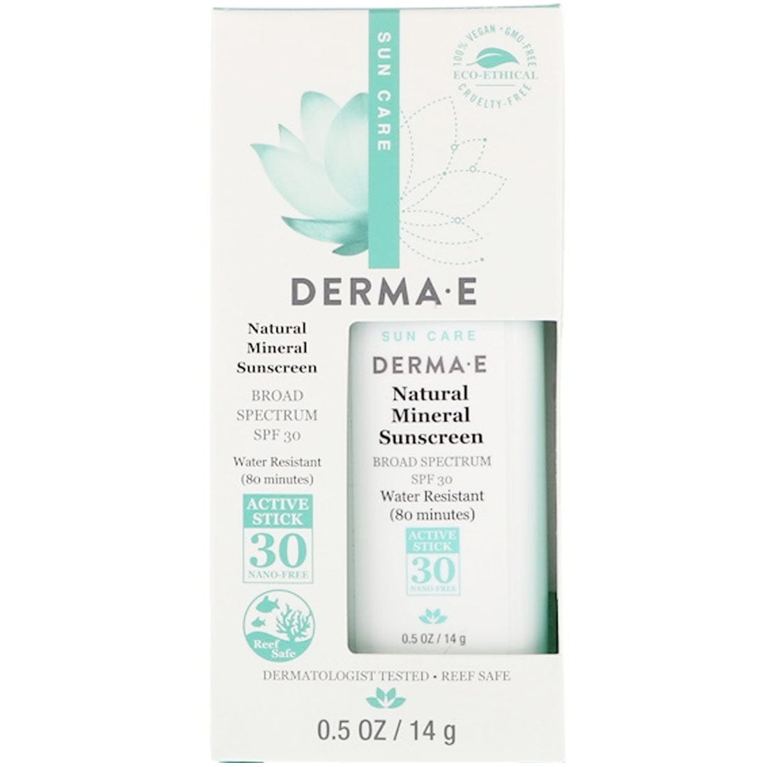 Derma E Natural Mineral Sunscreen SPF30, Water Resistant, 14g