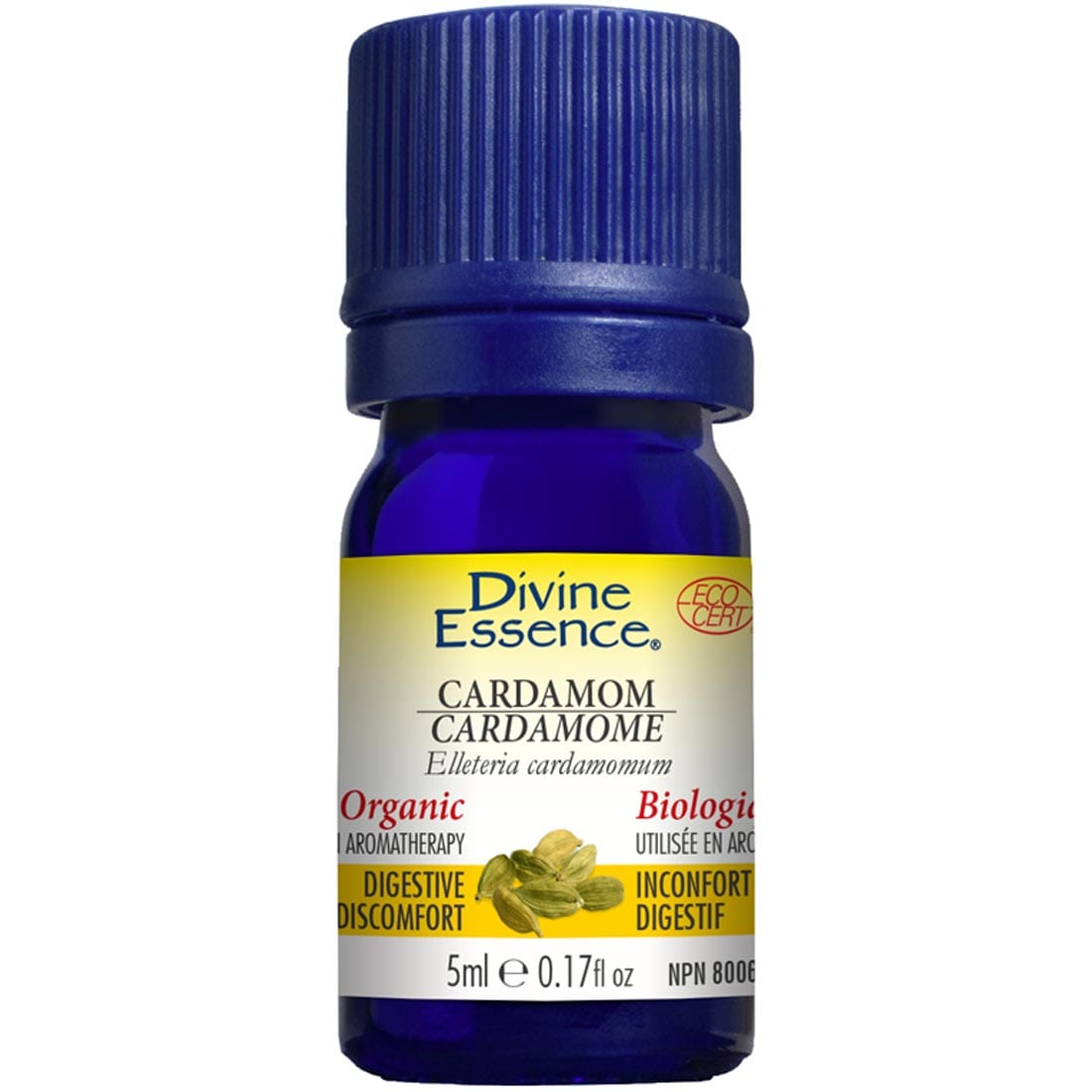 Divine Essence Organic Cardamom Essential Oil, 5ml