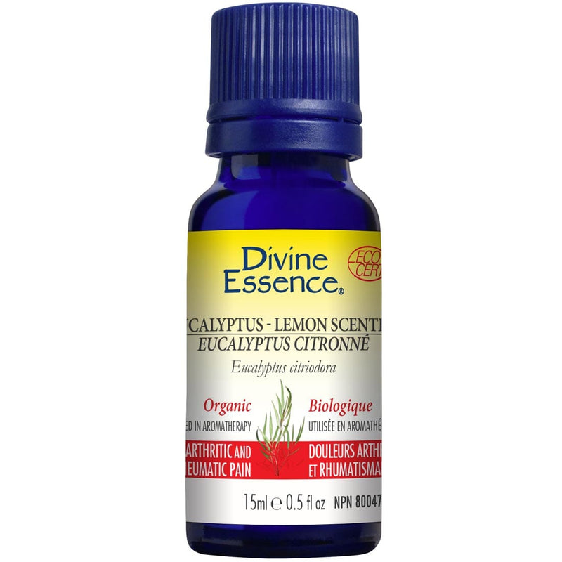 Divine Essence Lemon Eucalyptus Essential Oil (Organic), 15-100ml