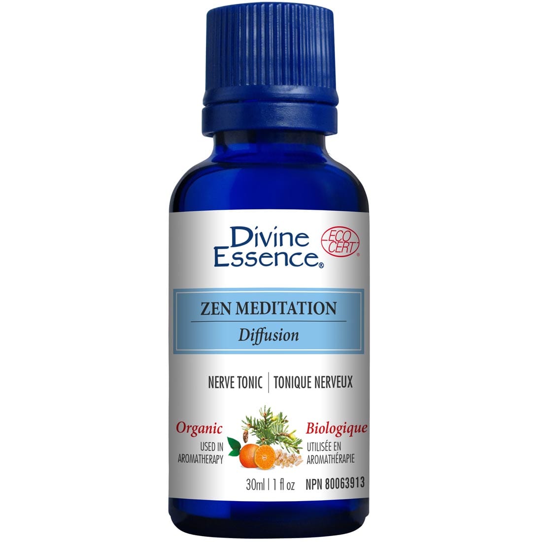 Divine Essence Zen Meditation Essential Oil, Organic, 30ml