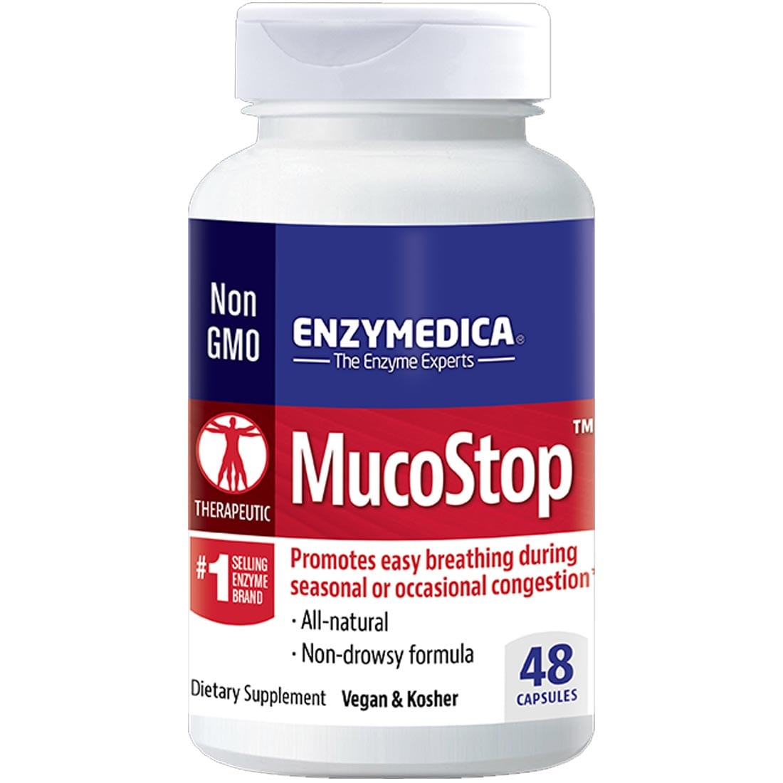 Enzymedica Mucostop, Helps Reduce Excess Mucus, 48 Capsules