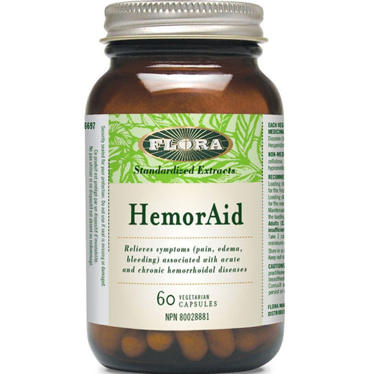 Flora HemorAid (Acute and Chronic Hemorrhoid Relief), 60 Capsules