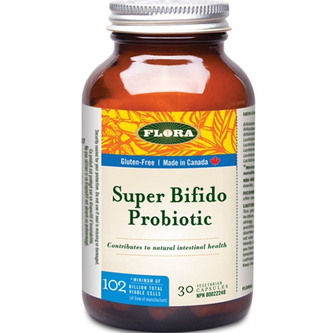 Flora Super Bifido Plus Probiotic, 102 Billion Cells, 30 Vegetarian Capsules - Store in Fridge