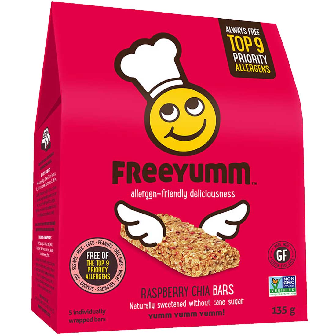 FreeYumm Oat Bars, 5 Individually Wrapped Bars, 135g