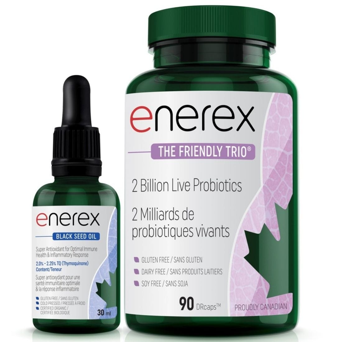 Enerex Pro Biotika (Formerly The Friendly Trio), 90 Capsules PLUS FREE Black Seed Oil 30ml (BUNDLE)