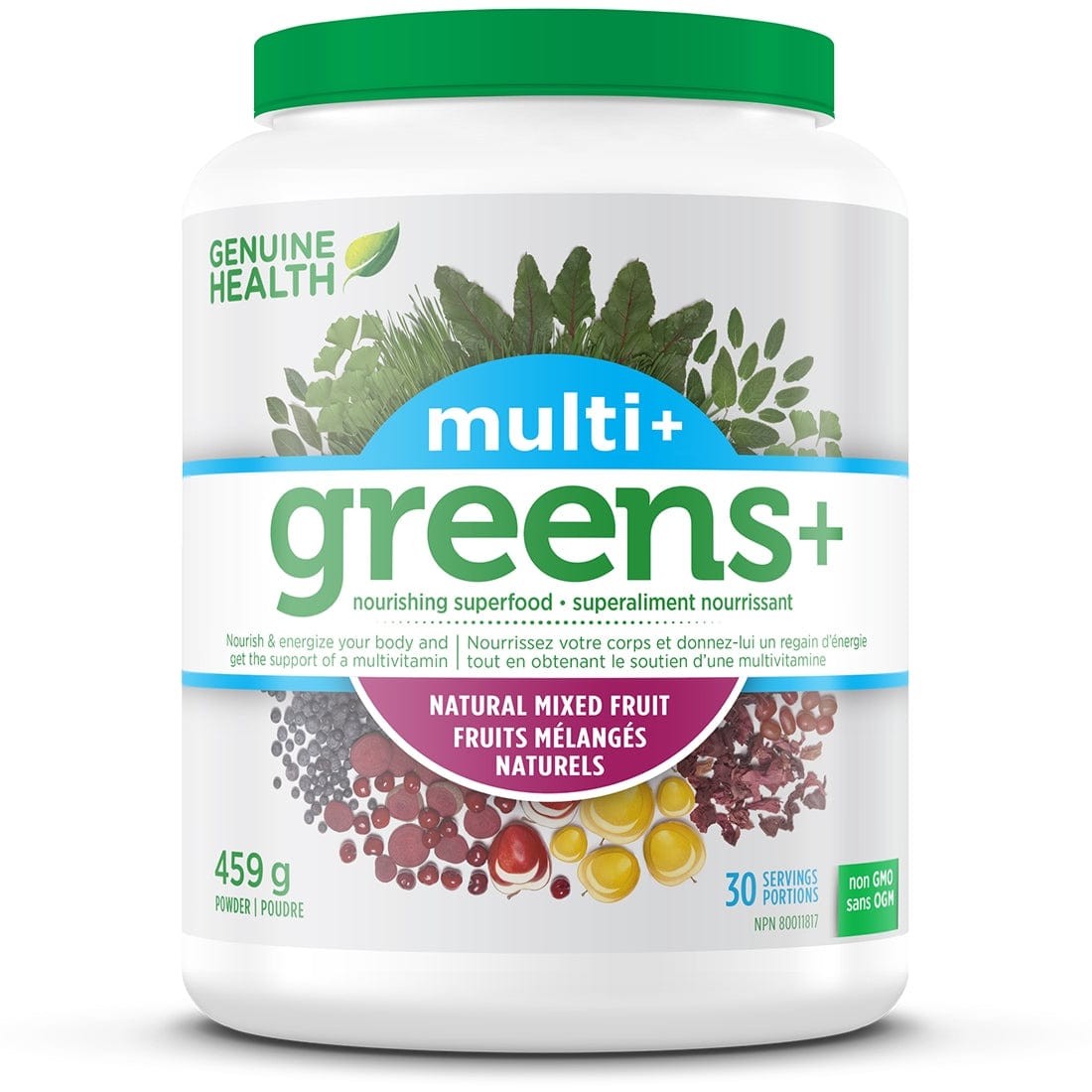 Genuine Health Greens+ Multi+ Greens Powder plus Complete Multivitamin, 30 Servings