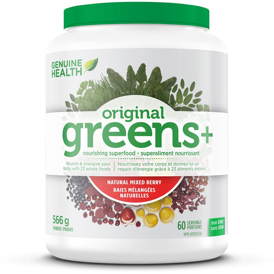 Genuine Health Greens+ Powder, 23 Alkaline Forming Whole Foods