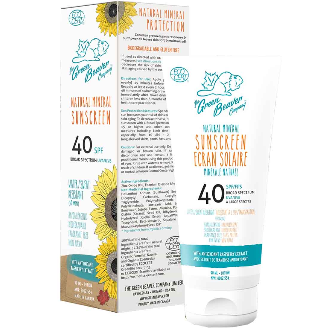 Green Beaver Natural Mineral Sunscreen Lotion SPF40, 90ml