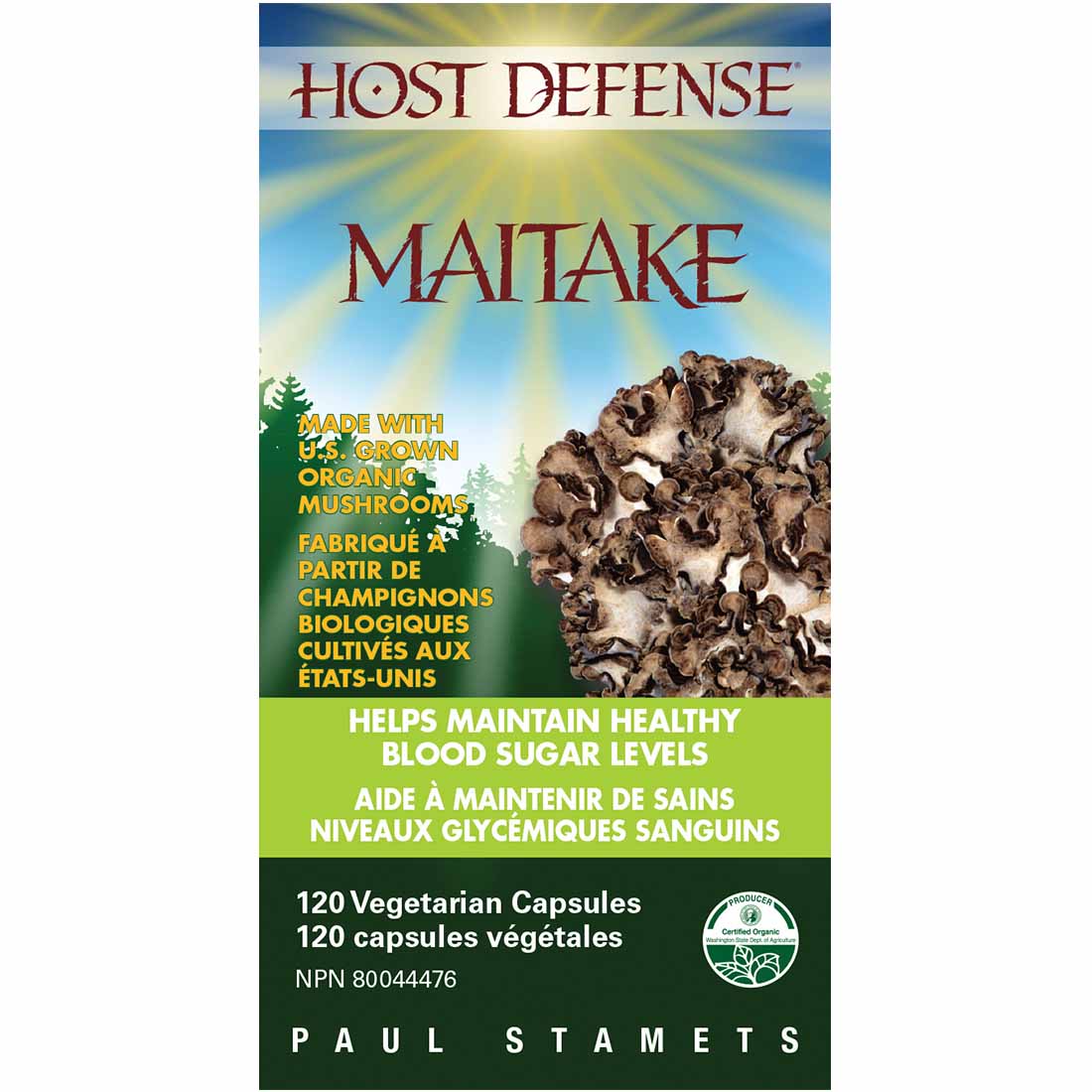 Host Defense Maitake, Maintains Healthy Blood Sugar Levels