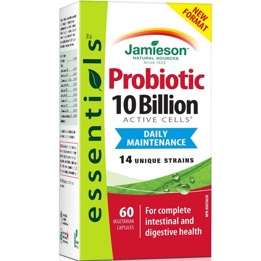 Jamieson Probiotic 10 Billion, 14 Unique Strains, 60 Vegetable Capsules