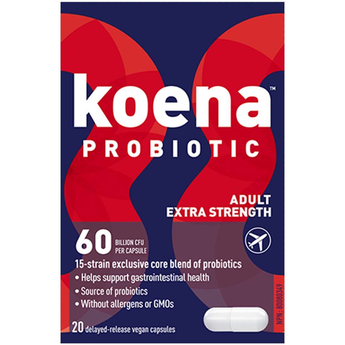 Koena Adult Extra-Strength Cap 60B CFU 2x10/Bl, 20 Capsules