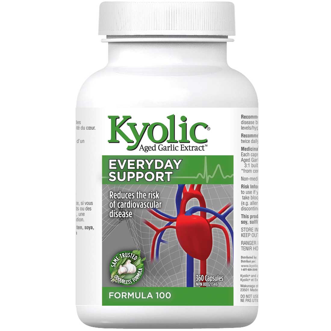 Kyolic Aged Garlic Extract, Everyday Support, Formula 100