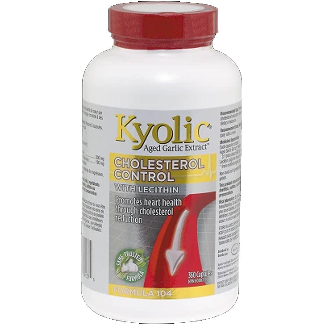 Kyolic Aged Garlic Extract, Cholesterol Control with Lecithin, Formula 104