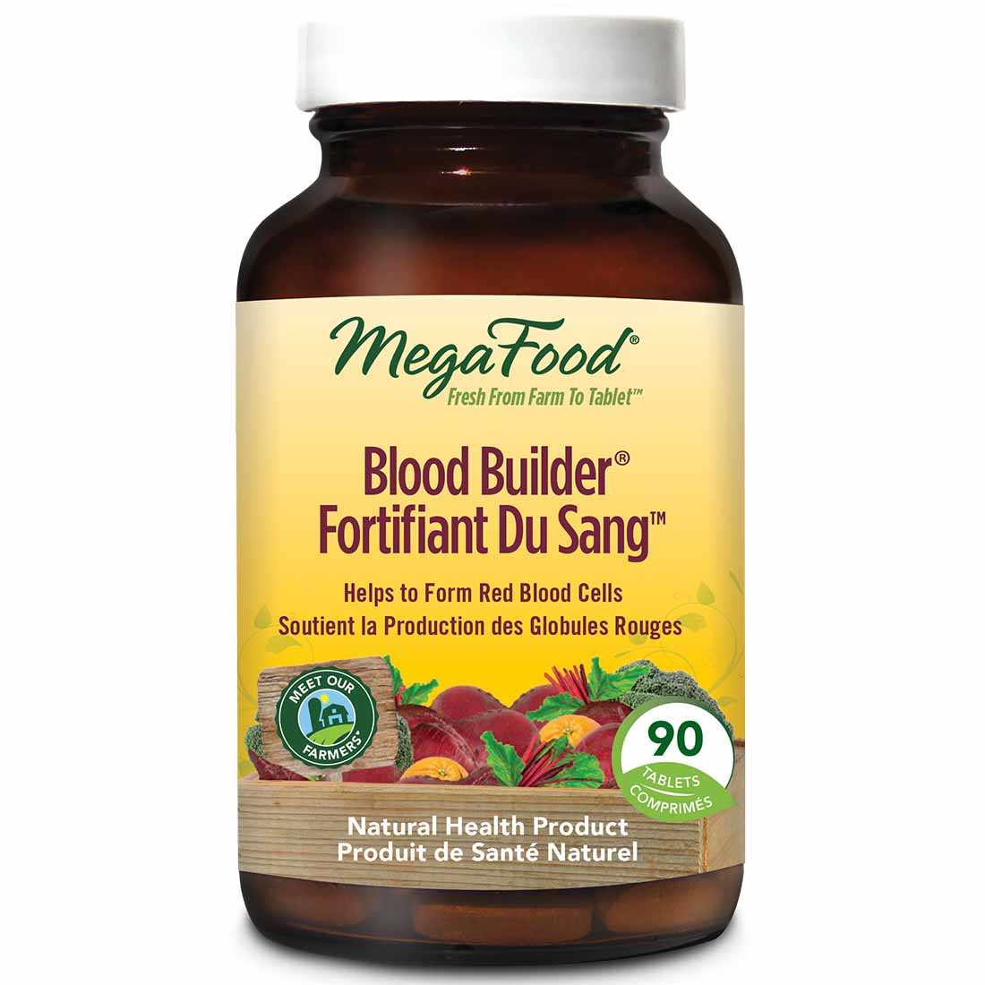 MegaFood Blood Builder, Whole Food Iron Supplement, Helps Form Red Blood Cells