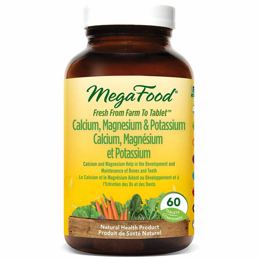 MegaFood Calcium, Magnesium & Potassium, 60 Tablets