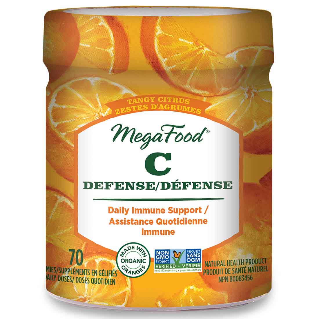 MegaFood Vitamin C Gummies, Tangy Citrus, 70 Gummies