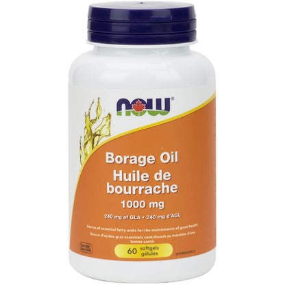 NOW Borage Oil 1000mg, Expeller Pressed, Hexane-Free