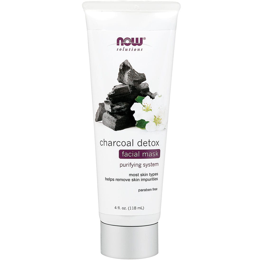 NOW Charcoal Detox Facial Mask, 118 mL