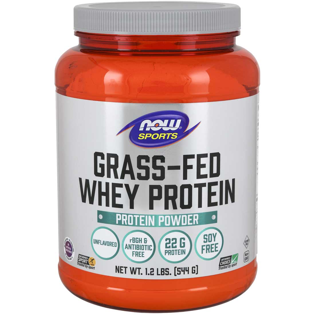 NOW Grass-Fed Whey Protein (Hormone and Antibiotic Free), 544g / 1.2lb