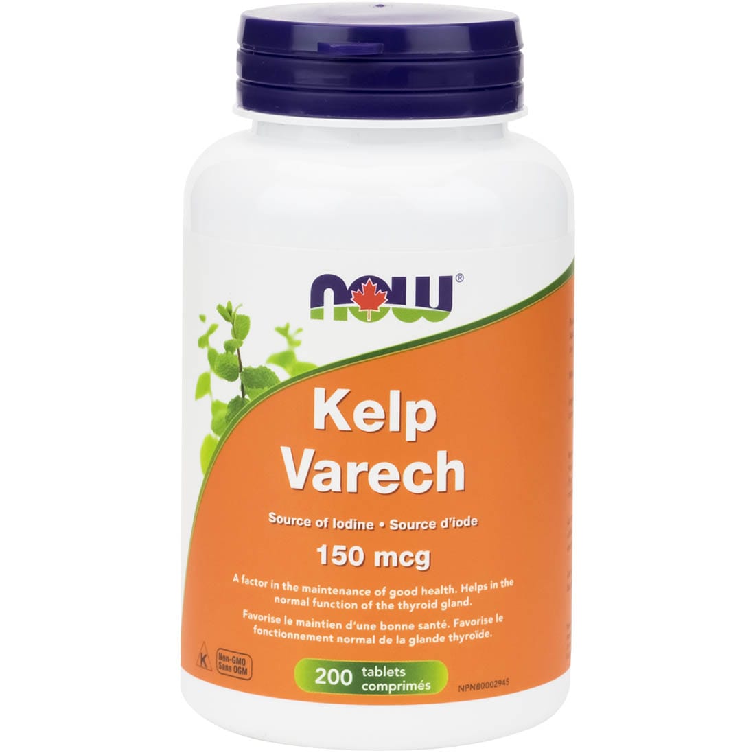 NOW Kelp with Iodine (150mcg), 200 Tablets