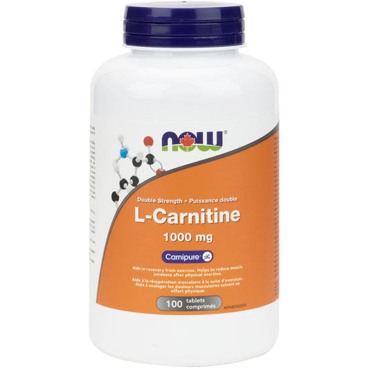 NOW L-Carnitine 1000mg (Double Strength Carnipure), 100 Tablets