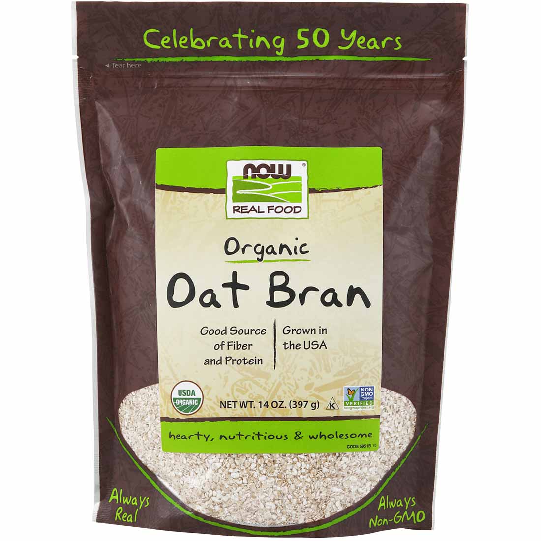 NOW Oat Bran, 397g