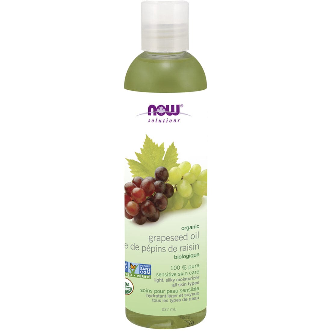 NOW Organic Grapeseed Oil Light Silky Moisturizer, 237ml