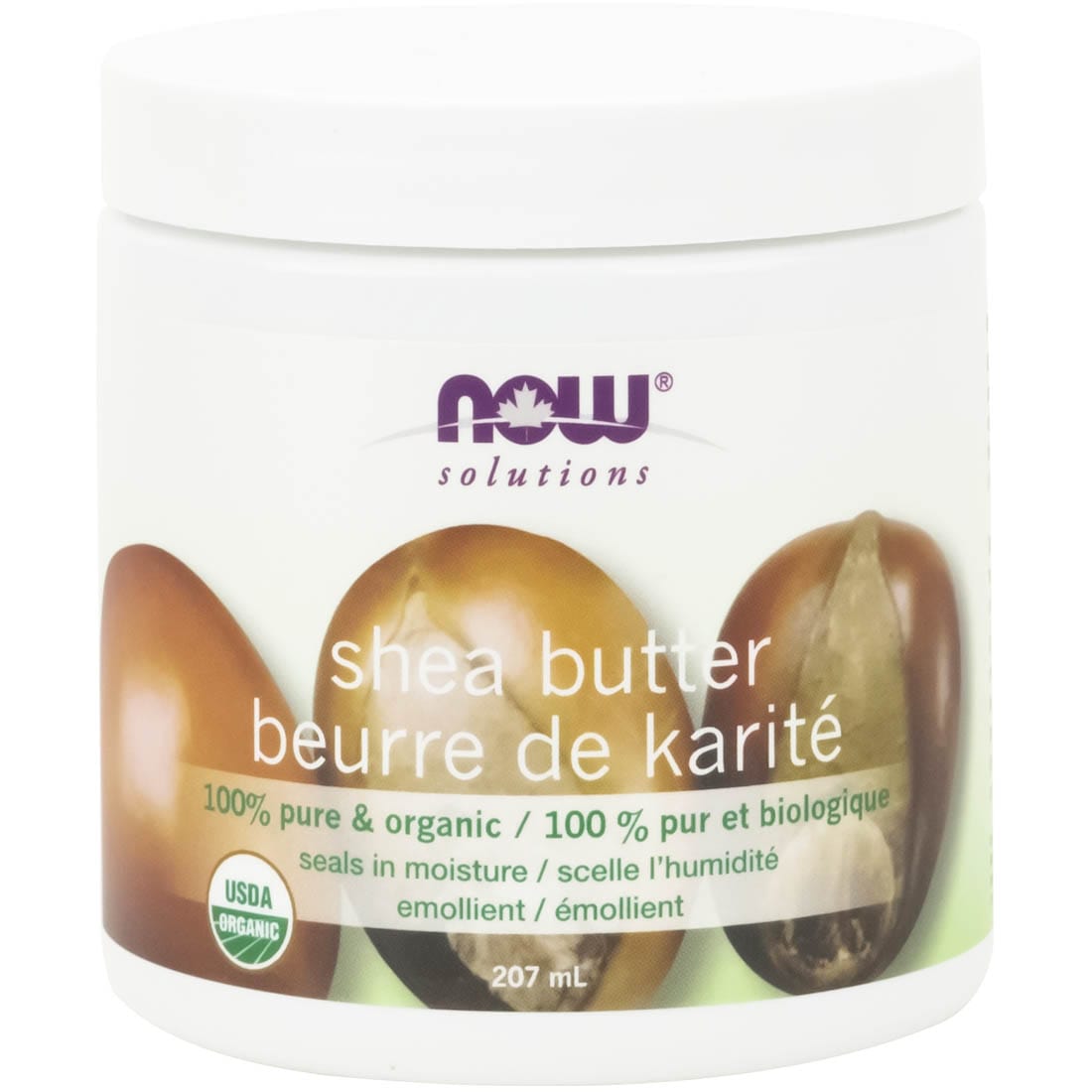 NOW Organic Shea Butter, 100% Pure, 207ml