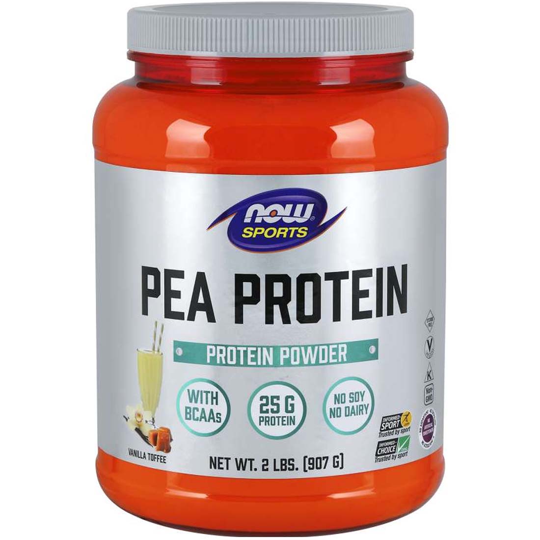 NOW Pea Protein Powder, Mixes Easily, Smooth Texture, Superior Taste, Vegan, Non-GMO, No Soy, No Dairy, 907g