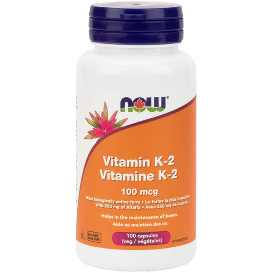 NOW Vitamin K2, 100mcg, 100 Vcaps