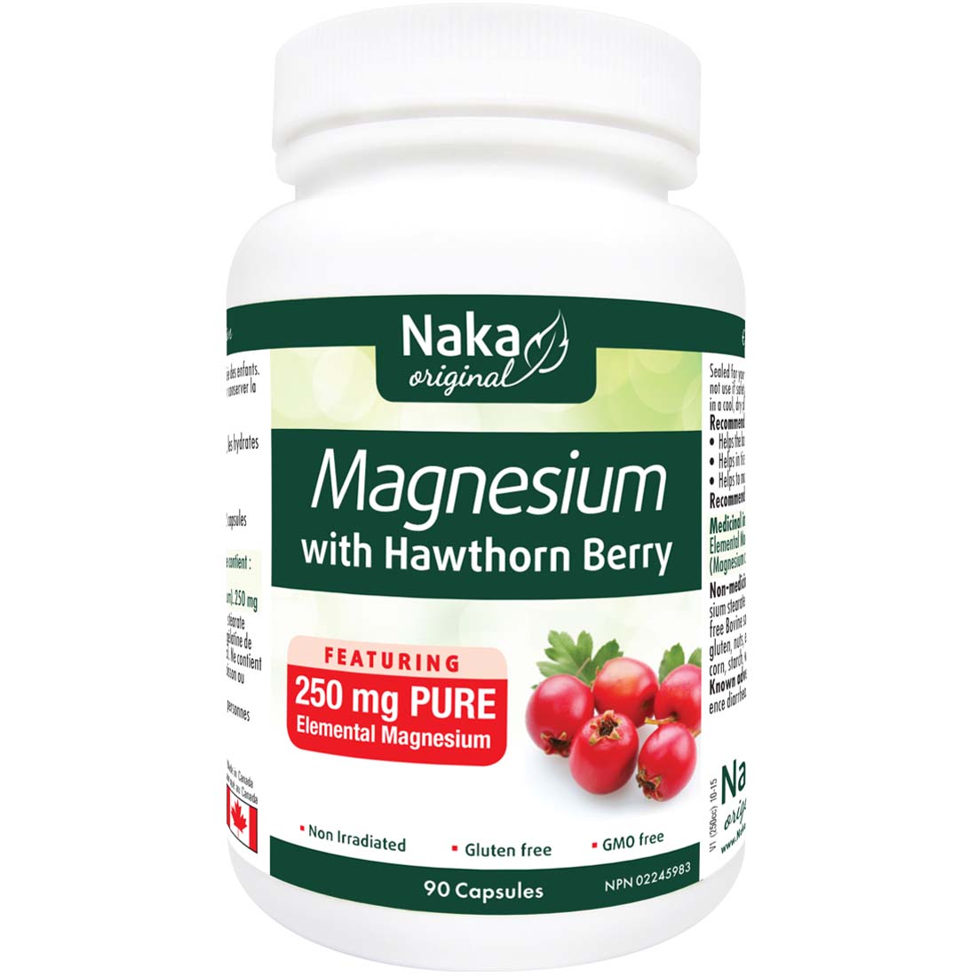 Naka Herbs Magnesium Citrate with Hawthorn Berry 250mg Capsules