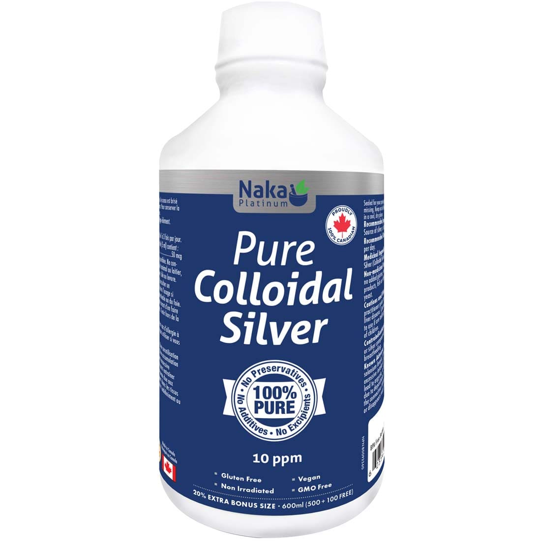 Naka Herbs Platinum Pure Colloidal Silver Liquid 10ppm, 100% Pure Liquid Silver