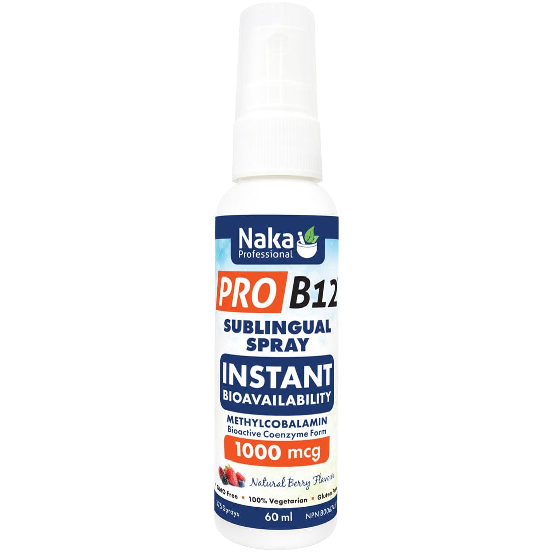 Naka Pro B12 Sublingual Spray 1000mcg, 60mL