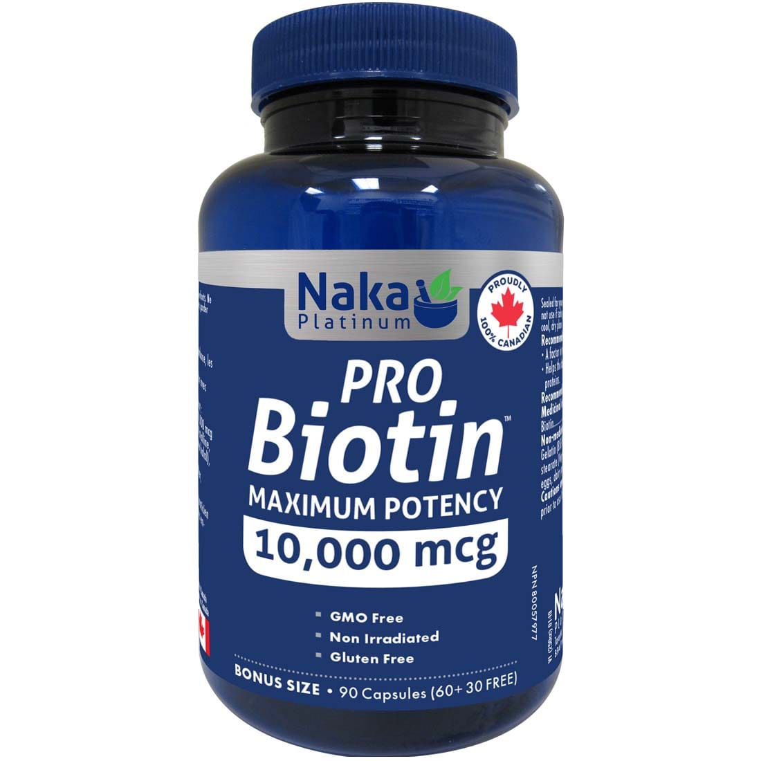 Naka Pro Biotin 10,000mcg, 90 Capsules BONUS