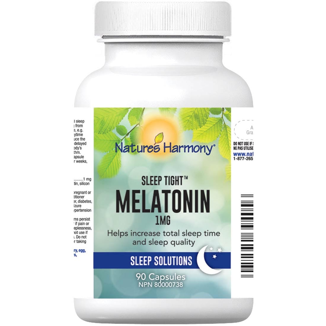 Nature's Harmony Melatonin 1mg, 90 Capsules